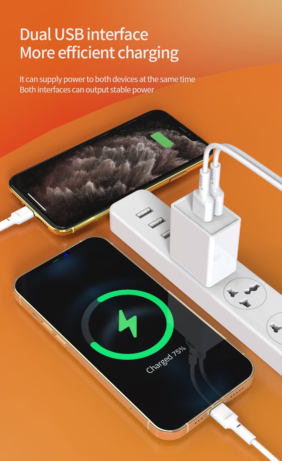 3.4A Dual USB Travel Quick Wall Charger - Android/IOS